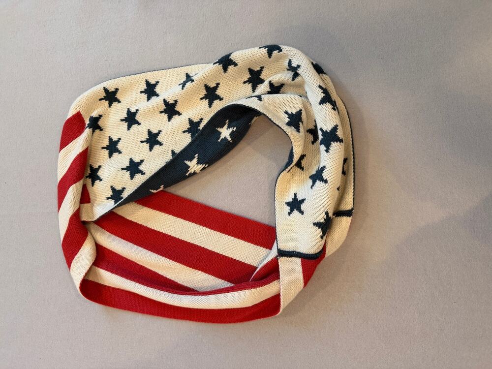 American Flag Infinity reversible Scarf Patriotic Stars & Stripes 100% Cotton